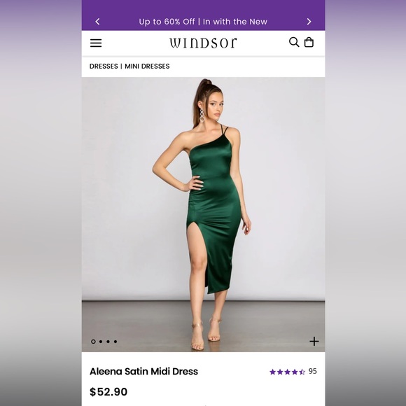 Windsor Aleena Satin Midi Dress **NAVY NOT GREEN** - Picture 2 of 8